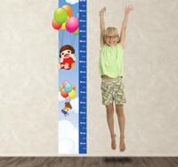 Sticker groeimeter kinderen ballonnen