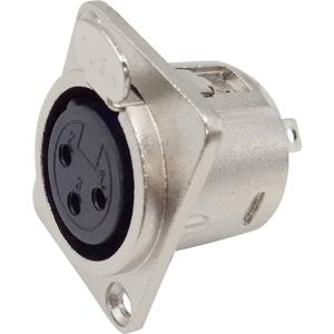 TRU COMPONENTS 1408819 XLR-connector Flensbus, contacten recht Aantal polen: 3 Zilver 1 stuk(s)