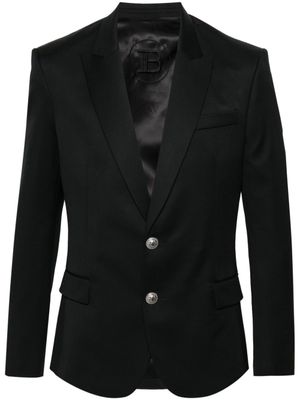 Balmain blazer en laine à simple boutonnage - Noir