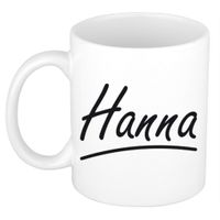 Hanna voornaam kado beker / mok sierlijke letters - gepersonaliseerde mok met naam   -