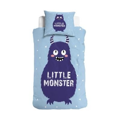 Kinderdekbedovertrek Katoen - 140x220 cm Blauw - Dessin: Dieren - Little Monster - Dekbed-Discounter.nl