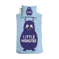 Kinderdekbedovertrek Katoen - 140x220 cm Blauw - Dessin: Dieren - Little Monster - Dekbed-Discounter.nl