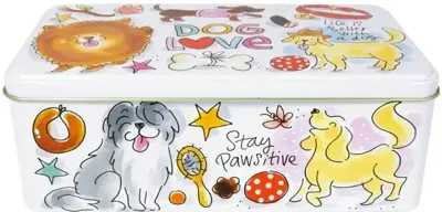 Blond Amsterdam koekblik rvs dog love 20x11x7cm multi