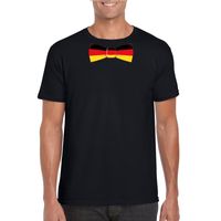 Zwart t-shirt met Duitsland vlag strikje heren - thumbnail