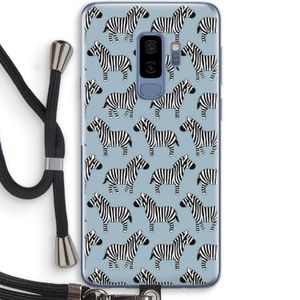 Zebra: Samsung Galaxy S9 Plus Transparant Hoesje met koord