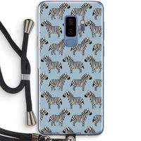 Zebra: Samsung Galaxy S9 Plus Transparant Hoesje met koord