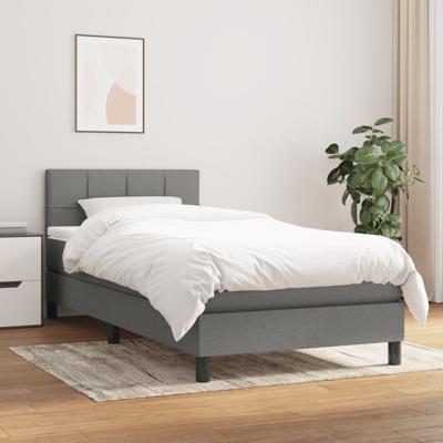 Boxspring met matras stof donkergrijs 100x200 cm