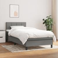 Boxspring met matras stof donkergrijs 100x200 cm