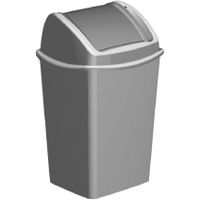 Grijze vuilnisbak/afvalbak met klepdeksel 9 liter
