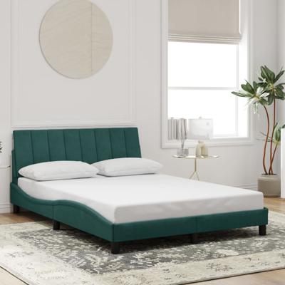 Bedframe zonder matras "Hanko" 140x190 cm fluweel donkergroen