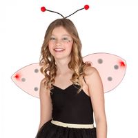 Verkleed set lieveheersbeestje - vleugels/diadeem - rood - kinderen - Carnavalskleding   - - thumbnail