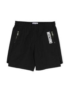 Moschino Kids short à logo imprimé - Noir