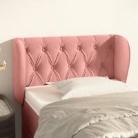 Hoofdbord met randen 83x23x78/88 cm fluweel roze