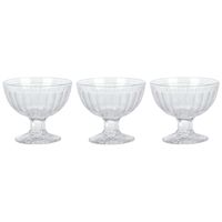 Excellent Houseware IJcoupes/ijs serveer schaaltjes - set 3x stuks - glas - 200 ml   - - thumbnail