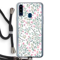 Sierlijke bloemen: Samsung Galaxy A20s Transparant Hoesje met koord
