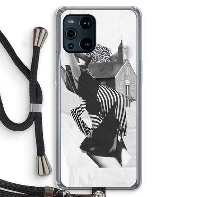 House: Oppo Find X3 Transparant Hoesje met koord
