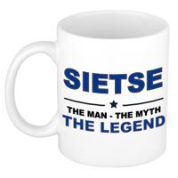 Sietse cadeau mok - man myth legend - naam koffiemok / beker - wit en blauw - 300 ml