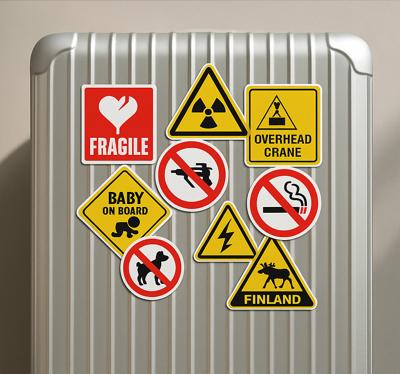 Waarschuwingslabel bagage sticker Waarschuwingslabel bagage sticker