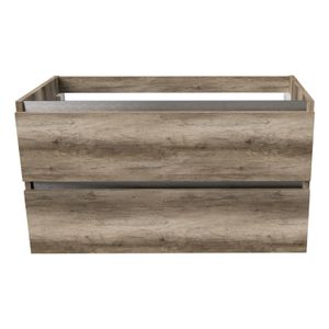 Onderkast Arcqua Luna Badmeubel 90 cm Greeploos Excl. Wastafelblad MDF Canyon Oak