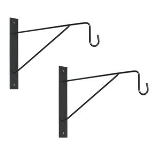 2x stuks muurhaken grijs antraciet 24 x 35 cm - geplastificeerd verzinkt staal - hanging basket haak