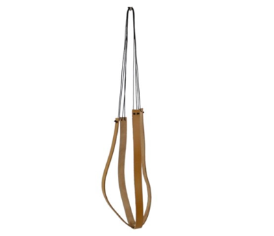 Leren macramé hanger - voor bloempot Pelle 75 cm - bruin