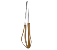 Leren macramé hanger - voor bloempot Pelle 75 cm - bruin