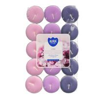 30x stuks Waxinelichtjes/theelichten geurkaarsen - lilac flowers - 4 branduren - Kaarsen