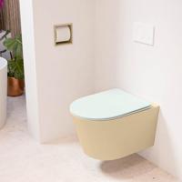 Wandcloset Mondiaz Lavie | Zonder spoelrand | Incl.Toiletzitting-Greey | Keramiek | Sand