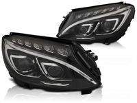 Tuning-Tec Koplampen MERCEDES W205 14-18 ZWART LED DRL - thumbnail