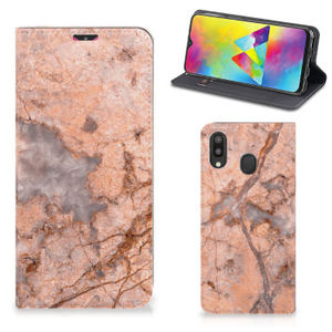 Samsung Galaxy M20 Standcase Marmer Oranje