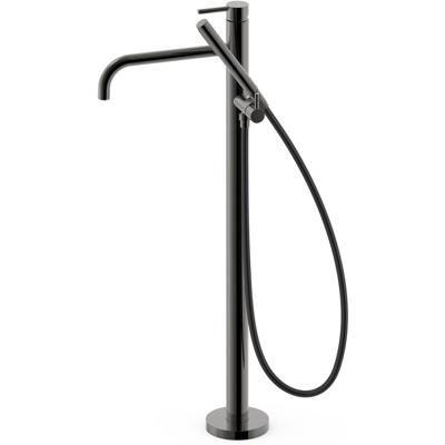 Vrijstaande badkraan Tres Study Exclusive | Hoogte uitloop 67.4 cm | Draaibare uitloop | Mengkraan | Rond | Zwart metallic
