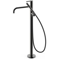 Vrijstaande badkraan Tres Study Exclusive | Hoogte uitloop 67.4 cm | Draaibare uitloop | Mengkraan | Rond | Zwart metallic