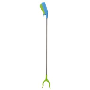 1x Afval/vuilnis grijpers voor kinderen 77 cm groen/blauw - Afvalgrijpers