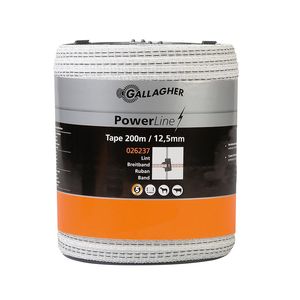 Gallagher PowerLine lint 12,5mm wit 200m - 026237 026237