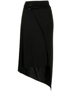 Rabanne jupe mi-longue à taille ceinturée - Noir