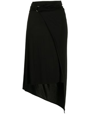Rabanne jupe mi-longue à taille ceinturée - Noir