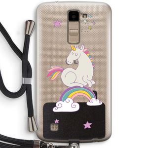 Regenboog eenhoorn: LG K10 (2016) Transparant Hoesje met koord