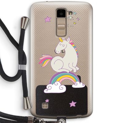 Regenboog eenhoorn: LG K10 (2016) Transparant Hoesje met koord