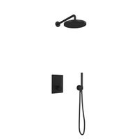 Hotbath Cobber IBS23 Regendoucheset inbouw - 35cm wandarm - 30cm ronde hoofddouche - staafhanddouche - mat zwart IBS23BL5 - thumbnail