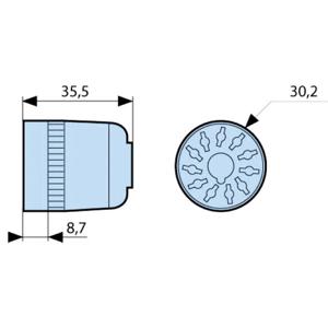 Crouzet 25622076 Relaissocket Geschikt voor serie: Crouzet serie TIMER Crouzet TIMER 814, Crouzet TIMER 815, Crouzet TIMER TMR48U, Crouzet TIMER TMR48L (Ø x l)