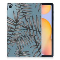 Samsung Galaxy Tab S6 Lite | S6 Lite (2022) Siliconen Hoesje Leaves Grey - thumbnail
