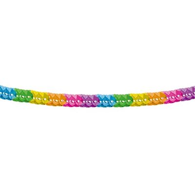 Feestslinger - verjaardag versiering - papier - 600 cm - multi-color