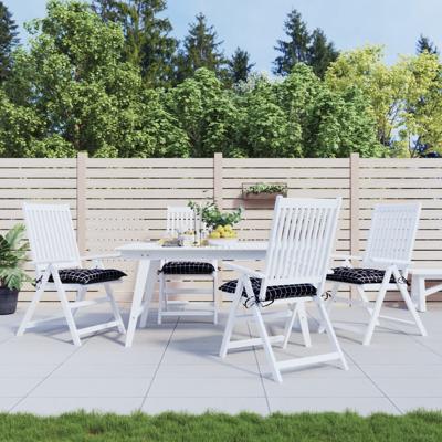 VidaXL Stoelkussens 4 st ruitpatroon 40x40x7 cm stof zwart