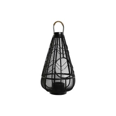 Kaarshouder Home ESPRIT Zwart Metaal 28 x 28 x 50 cm