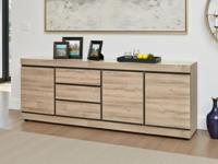 Dressoir MARNOIX 3 deuren en 3 lades franse eik