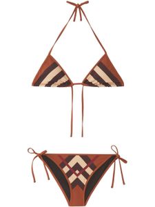 Burberry bikini à motif Chevron Check - Marron