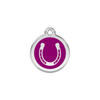 Horse Shoe Purple roestvrijstalen hondenpenning small/klein dia. 2 cm - RedDingo
