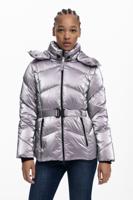Metallic gewatteerde jas - RED - XL