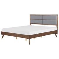 Beliani - POISSY - Tweepersoonsbed - Grijs - 180 x 200 cm - MDF