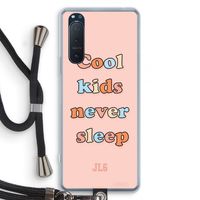 Cool Kids Never Sleep: Sony Xperia 5 II Transparant Hoesje met koord